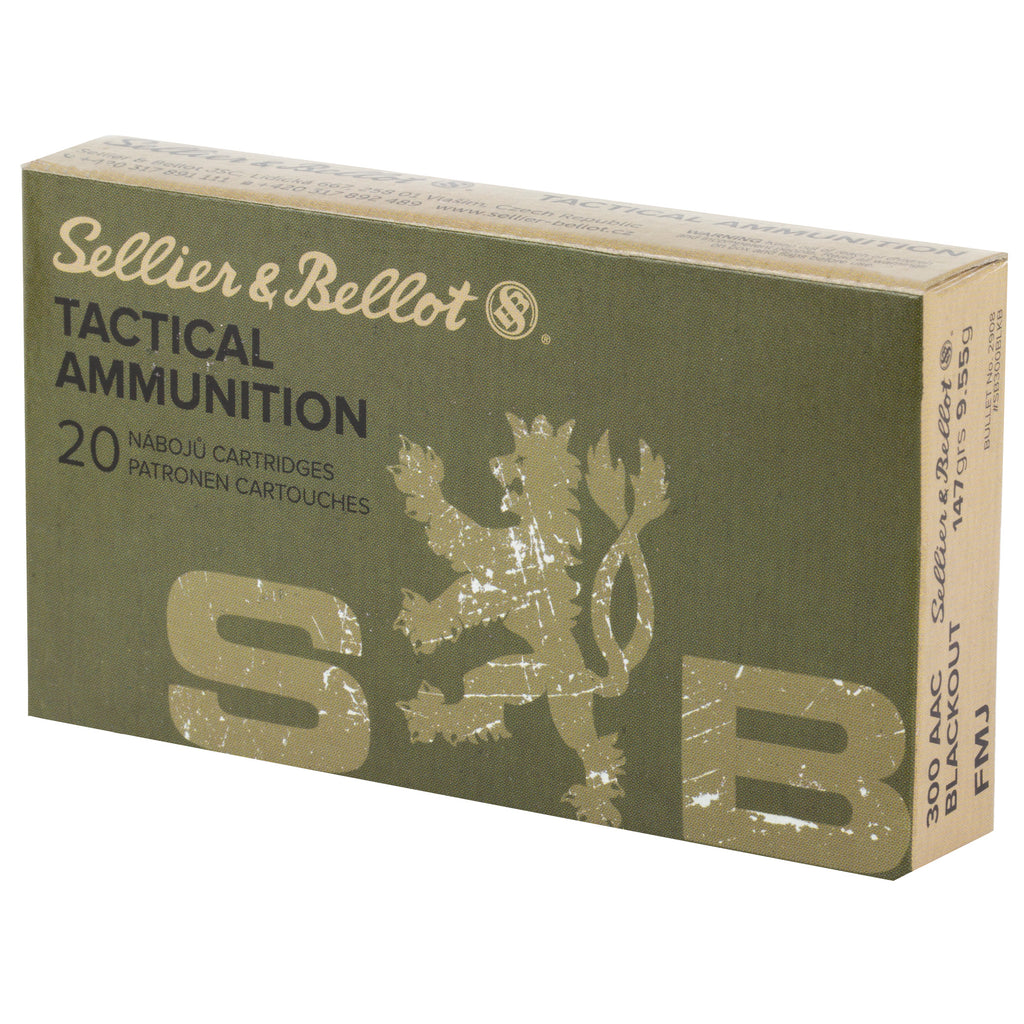 Sellier & Bellot 300 Blackout 147-Grain Full Metal Jacket Rifle Ammunition (Box of 20)