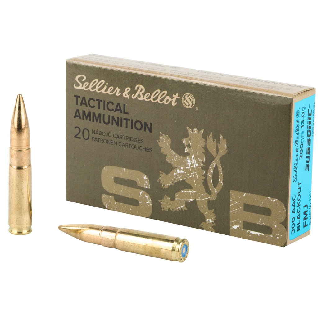 Sellier & Bellot 300 Blackout 200 Grain Full Metal Jacket Rifle Ammunition - 20 Rounds per Box