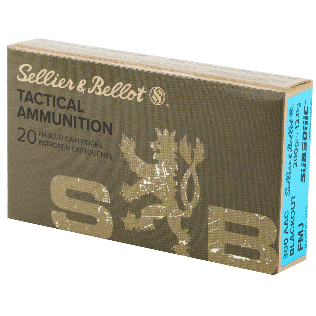 Sellier & Bellot 300 Blackout 200 Grain Full Metal Jacket Rifle Ammunition - 20 Rounds per Box