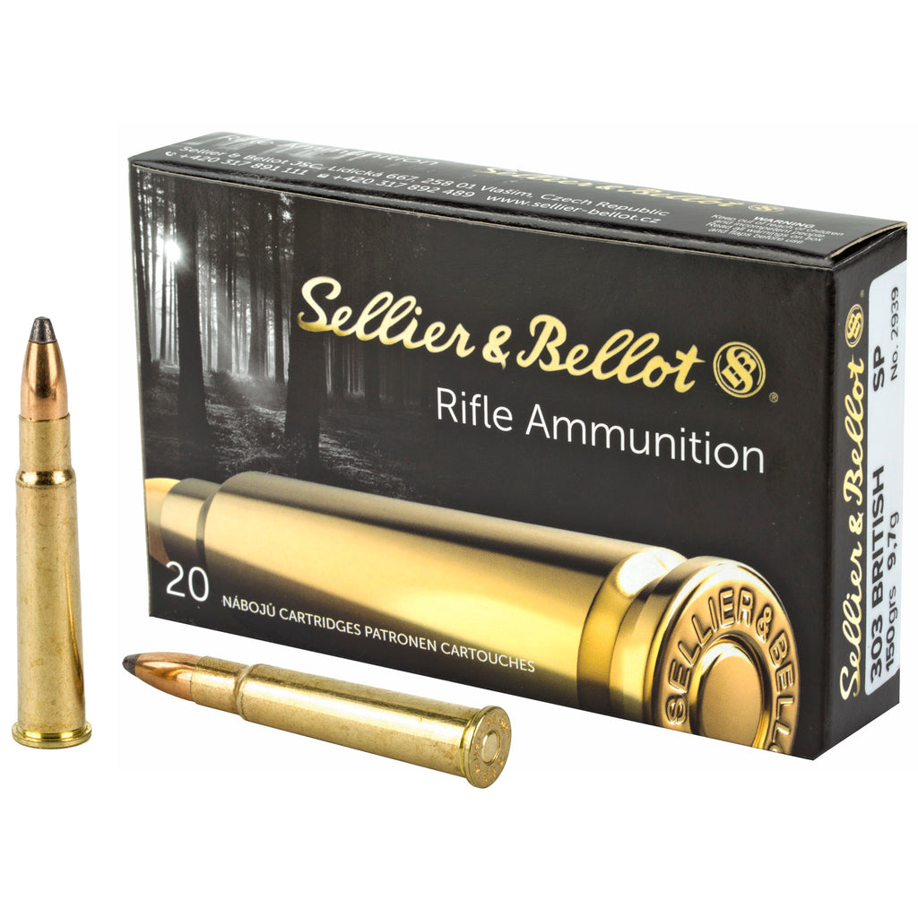 Sellier & Bellot 303 British 150-Grain Soft Point Rifle Ammunition - 20 Rounds per Box