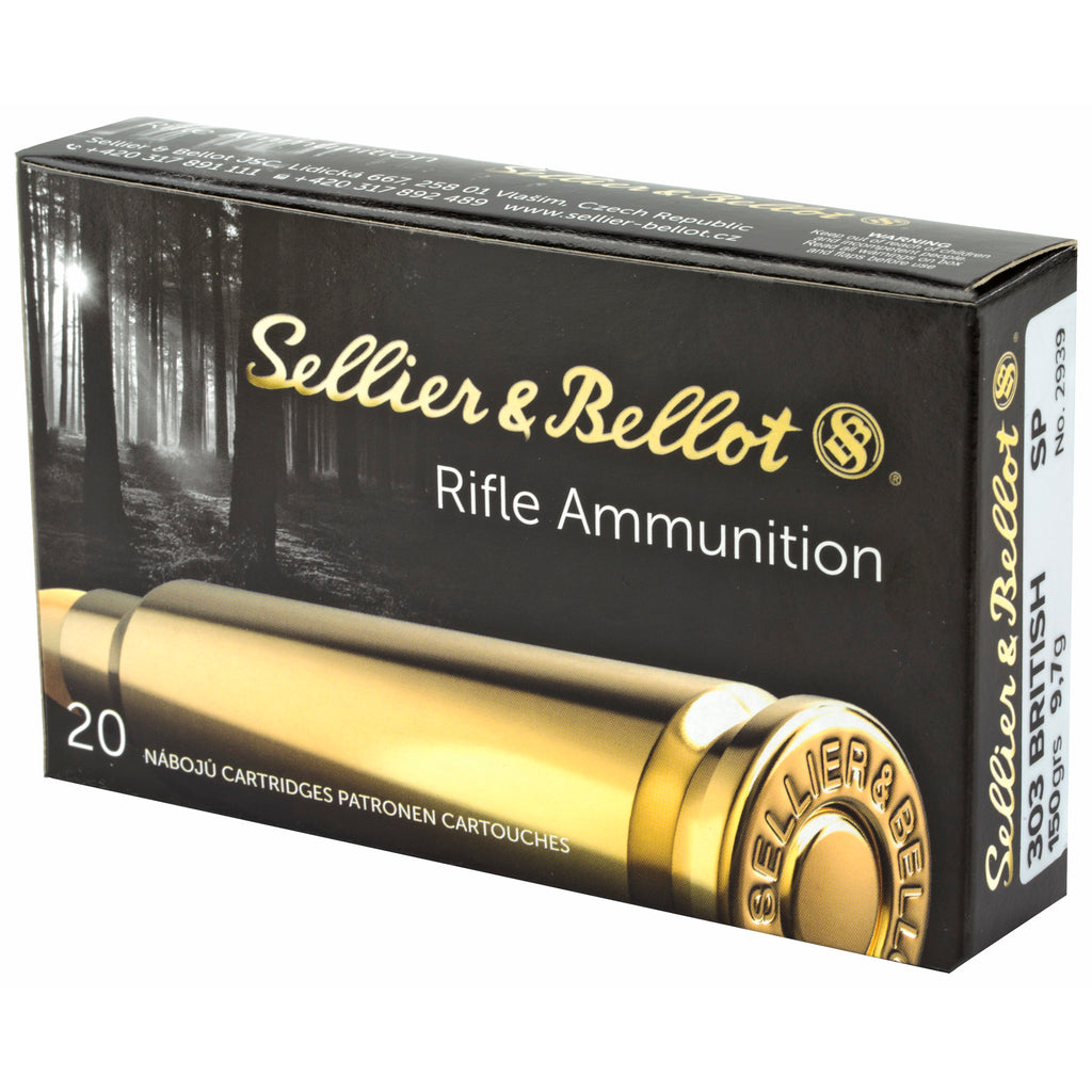 Sellier & Bellot 303 British 150-Grain Soft Point Rifle Ammunition - 20 Rounds per Box