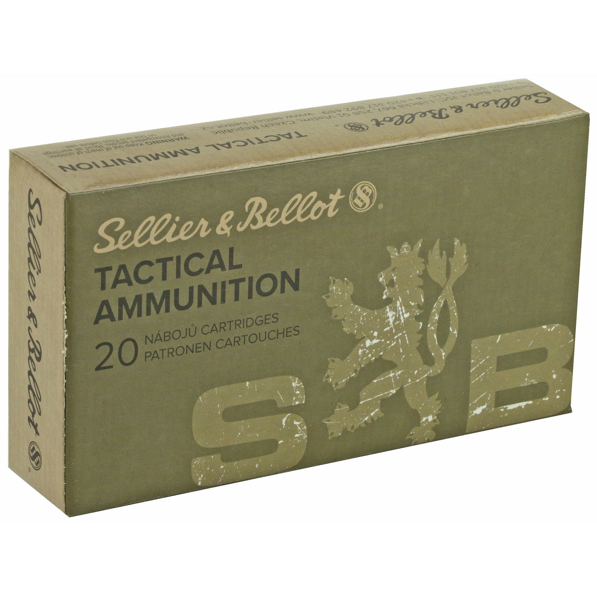 Sellier & Bellot 308 Winchester 147 Grain FMJ Rifle Ammunition - 20 Round Box