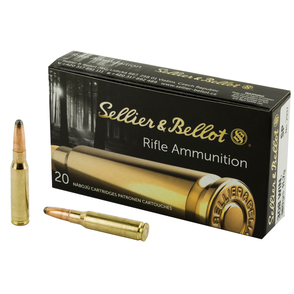 Sellier & Bellot 308 Winchester 180 Grain Soft Point Rifle Ammunition – 20 Rounds per Box