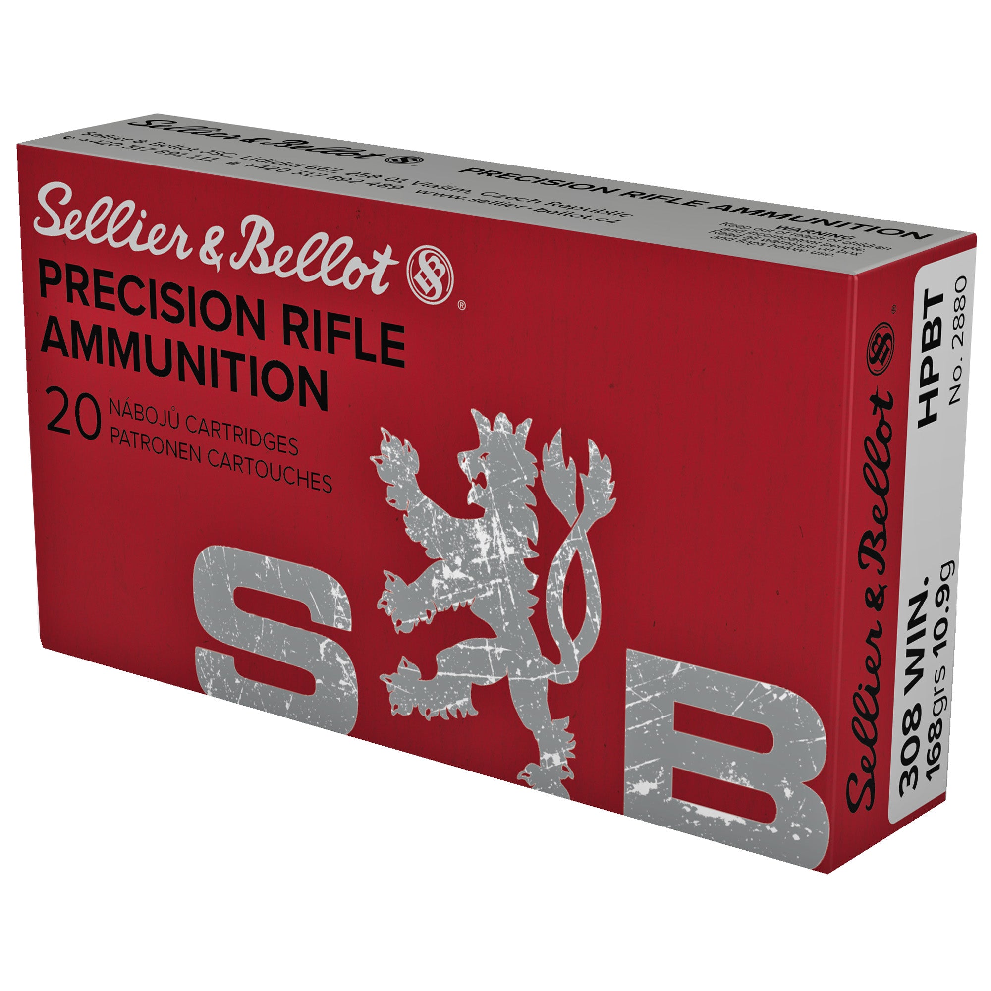 Sellier & Bellot 308 Winchester 168 Grain Boat Tail Hollow Point Ammunition (20 Rounds)
