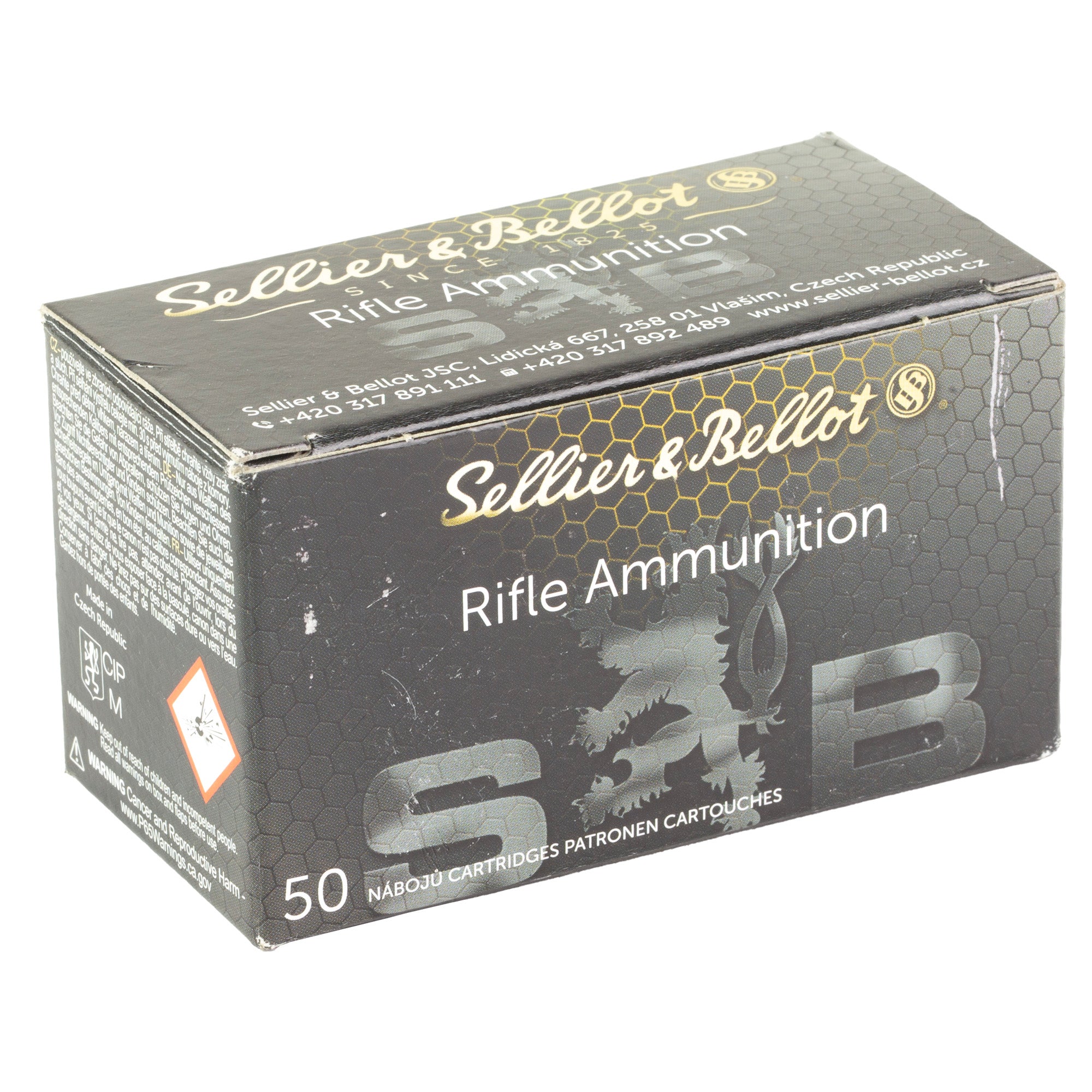 Sellier & Bellot 30 Carbine 110 Grain Full Metal Jacket Rifle Ammunition, 50 Rounds per Box