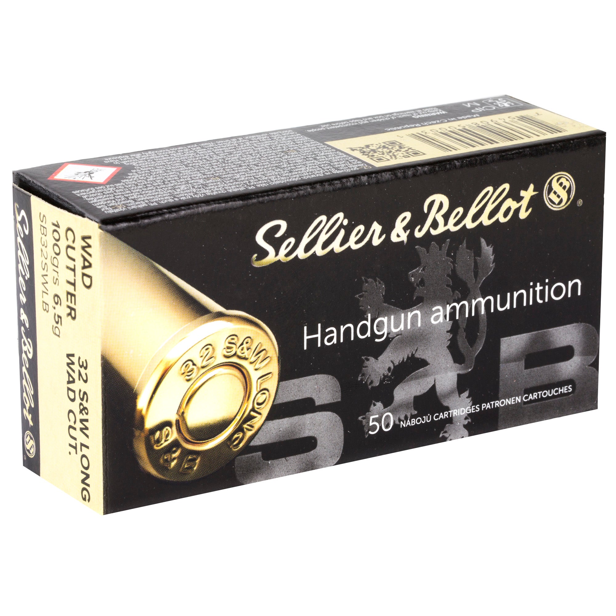 Sellier & Bellot 32 S&W Long Lead Wadcutter Pistol Ammunition - 100 Grain, 50 Rounds per Box