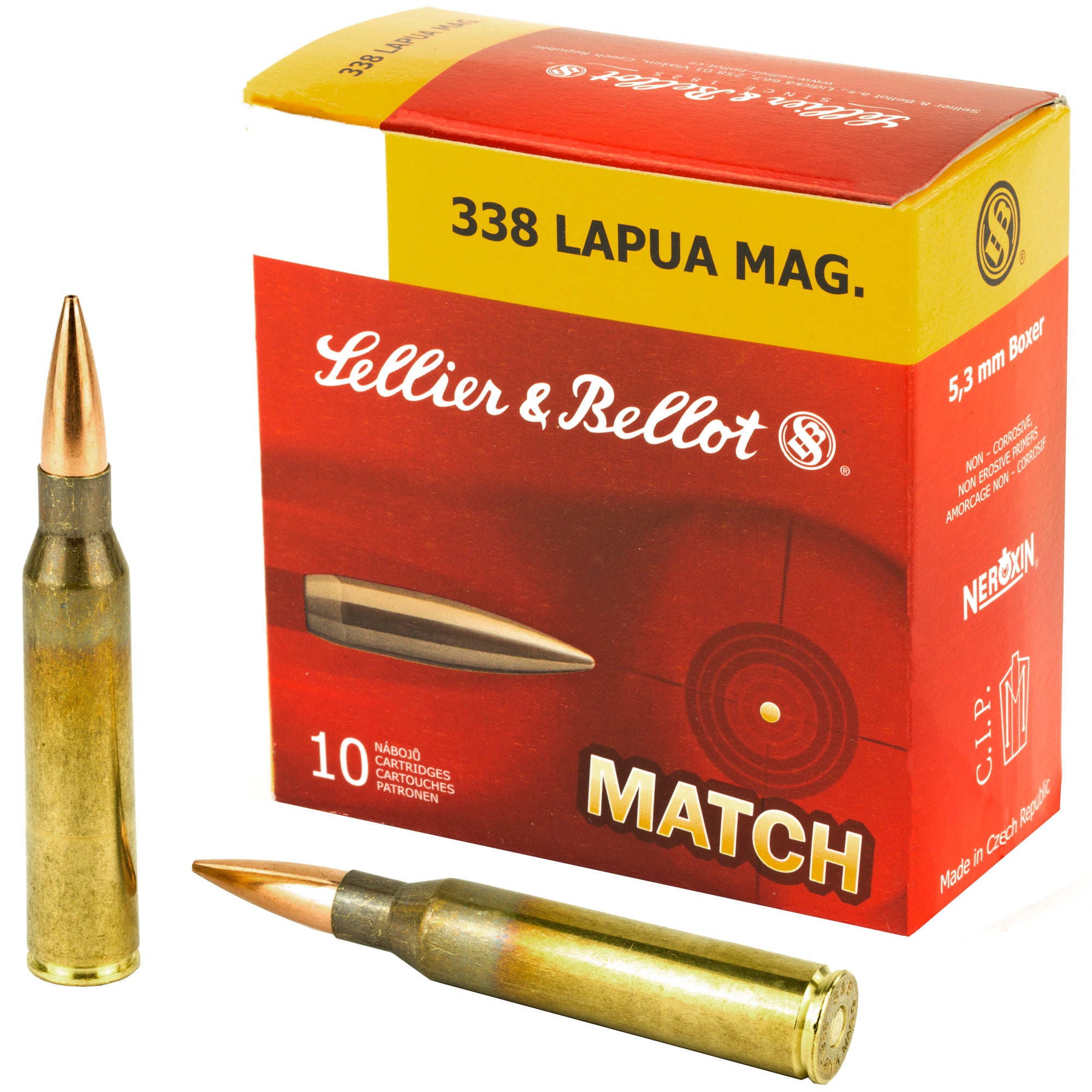 Sellier & Bellot 338 Lapua Match 250 Grain Boat Tail Hollow Point Ammunition