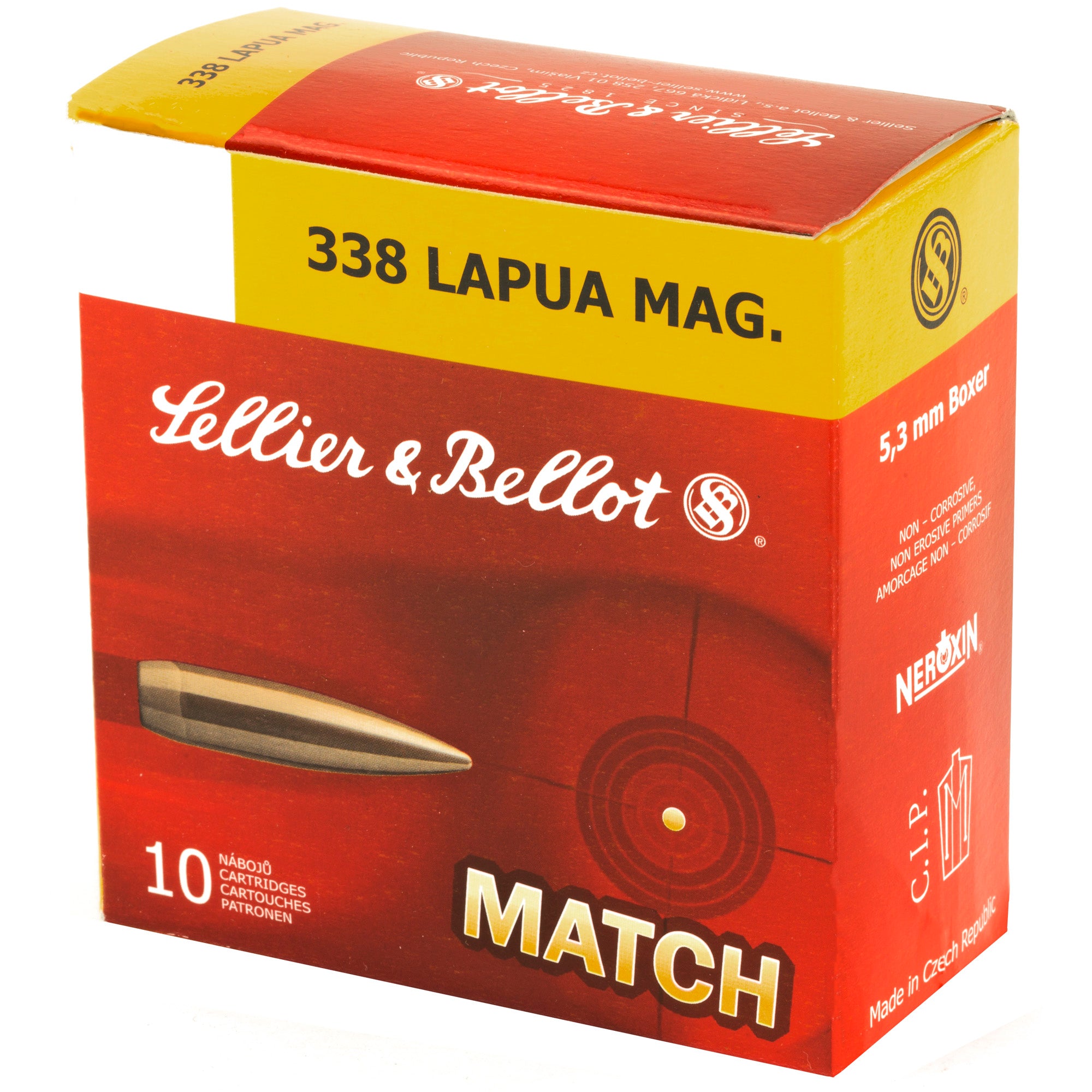 Sellier & Bellot 338 Lapua Match 250 Grain Boat Tail Hollow Point Ammunition