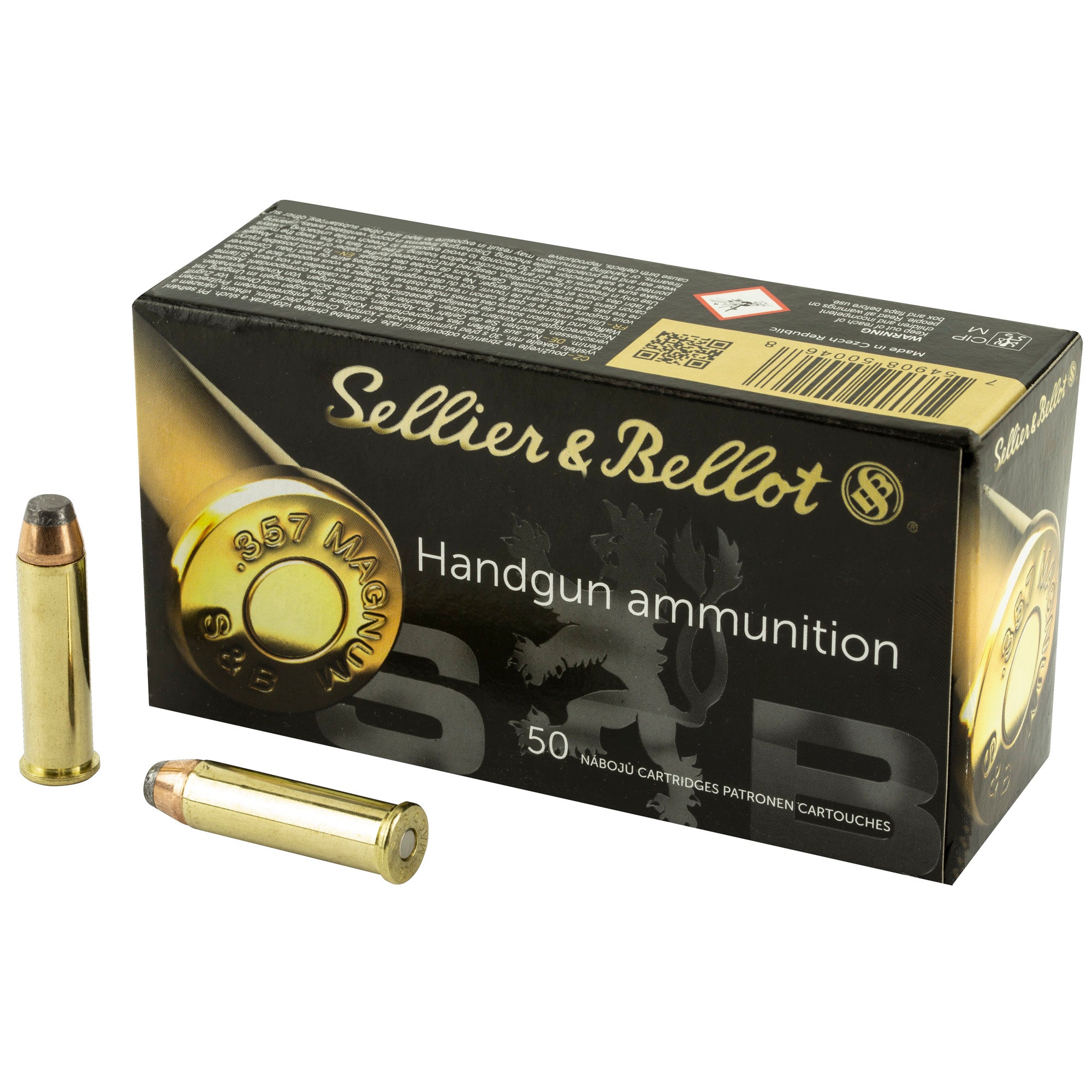 Sellier & Bellot 357 Magnum 158-Grain Soft Point Ammunition - 50 Rounds per Box