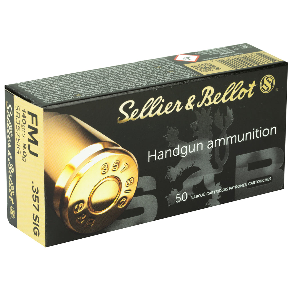Sellier & Bellot 357 Sig 140 Grain FMJ Pistol Ammunition - 50 Rounds per Box