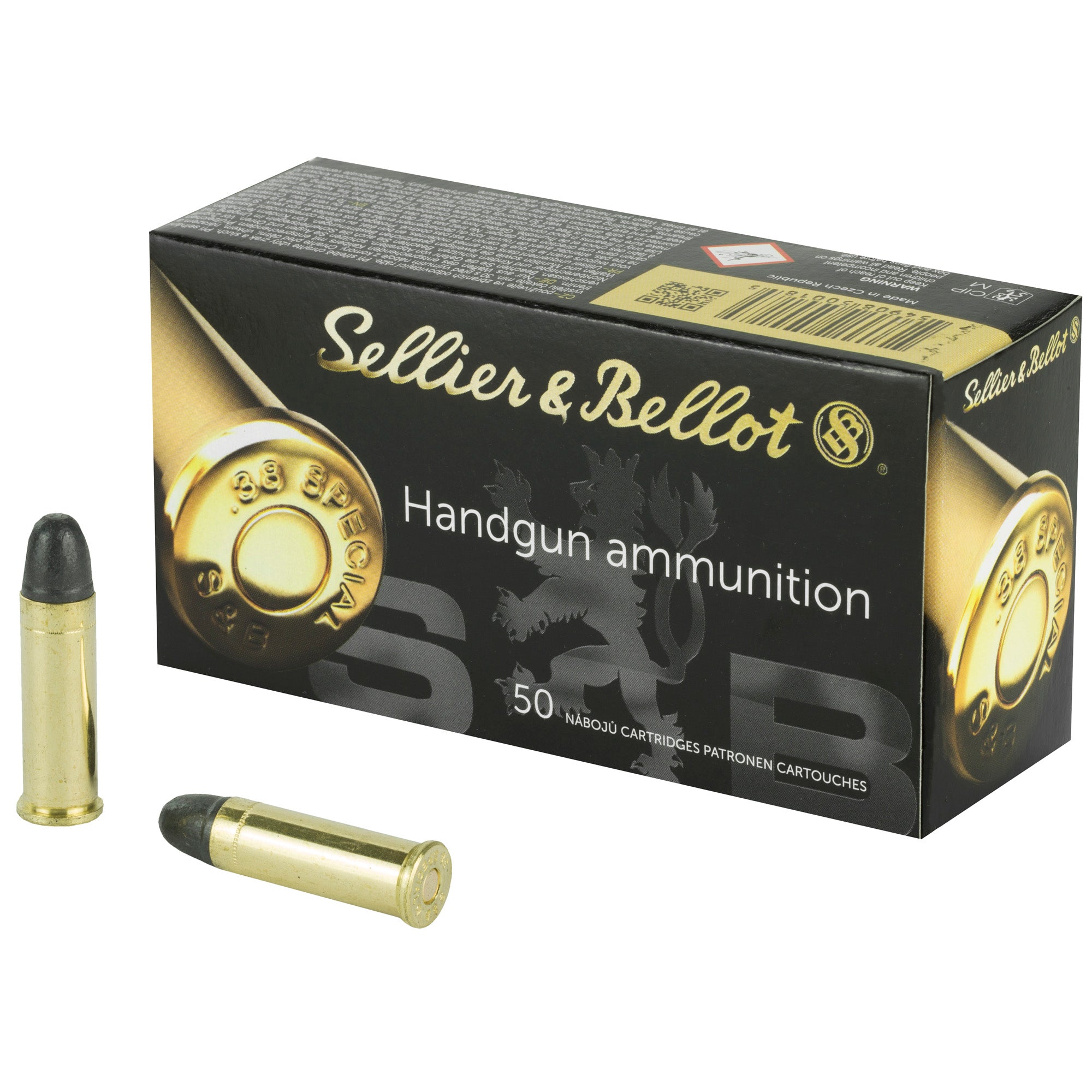 Sellier & Bellot 38 Special Lead Round Nose Pistol Ammunition – 158 Grain, Box of 50