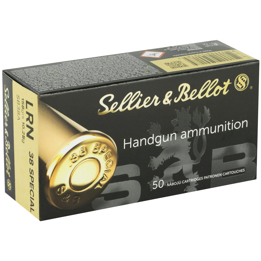 Sellier & Bellot 38 Special Lead Round Nose Pistol Ammunition – 158 Grain, Box of 50