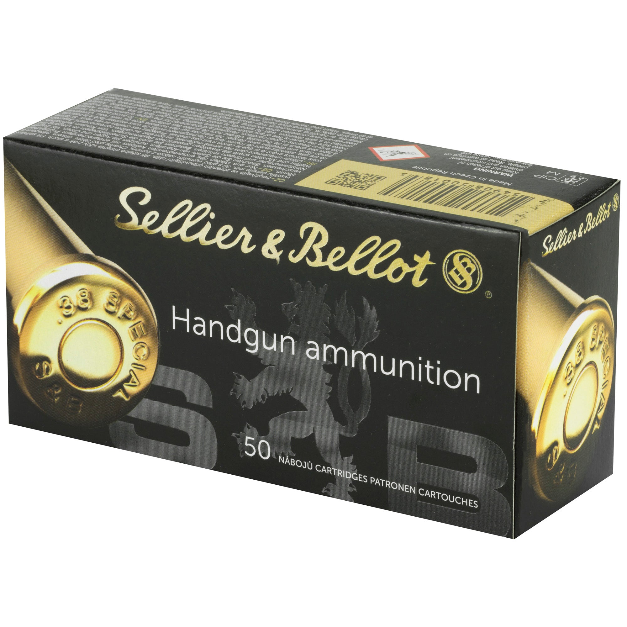 Sellier & Bellot 38 Special Lead Round Nose Pistol Ammunition – 158 Grain, Box of 50