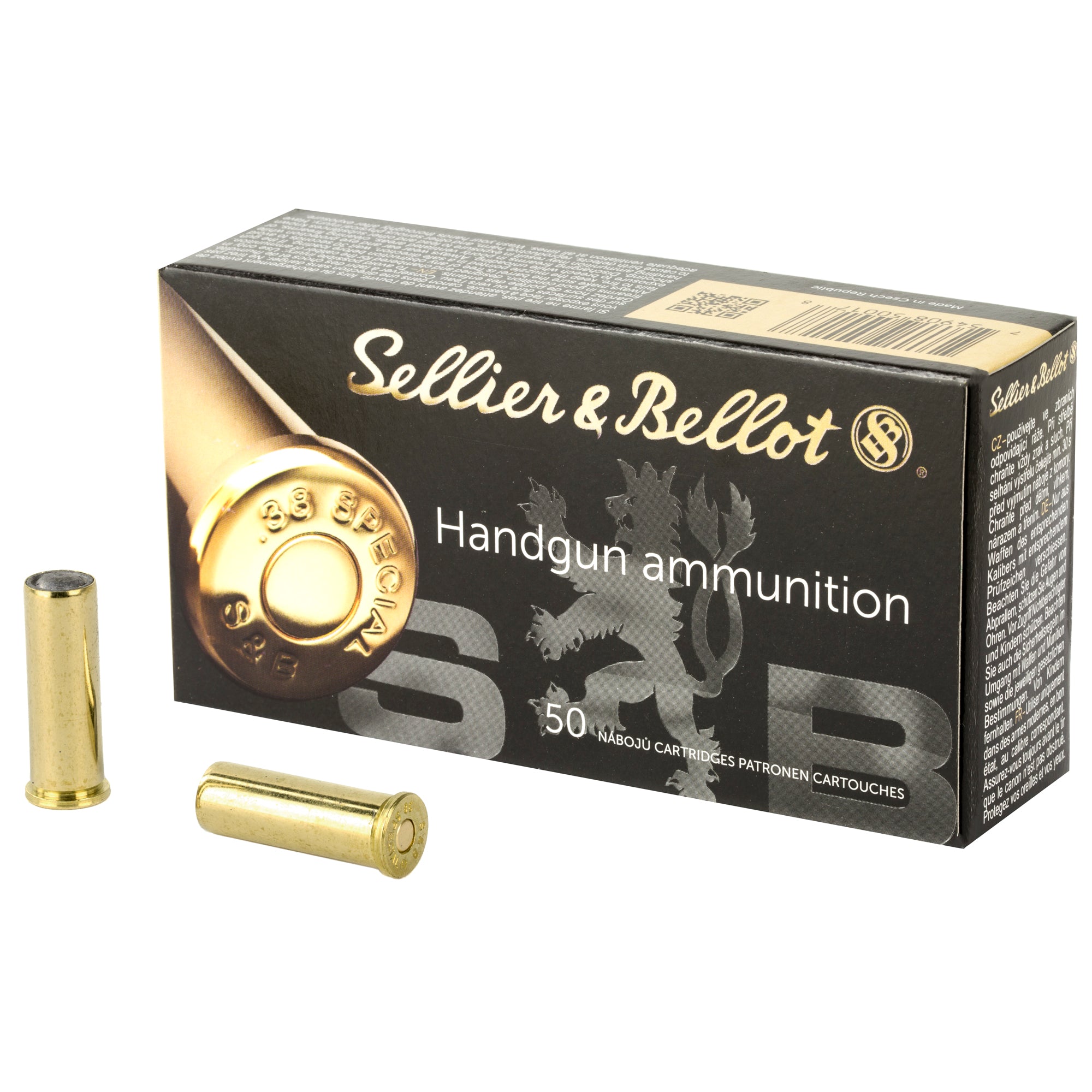 Sellier & Bellot 38 Special Lead Wadcutter Pistol Ammunition - 148 Grain, Box of 50