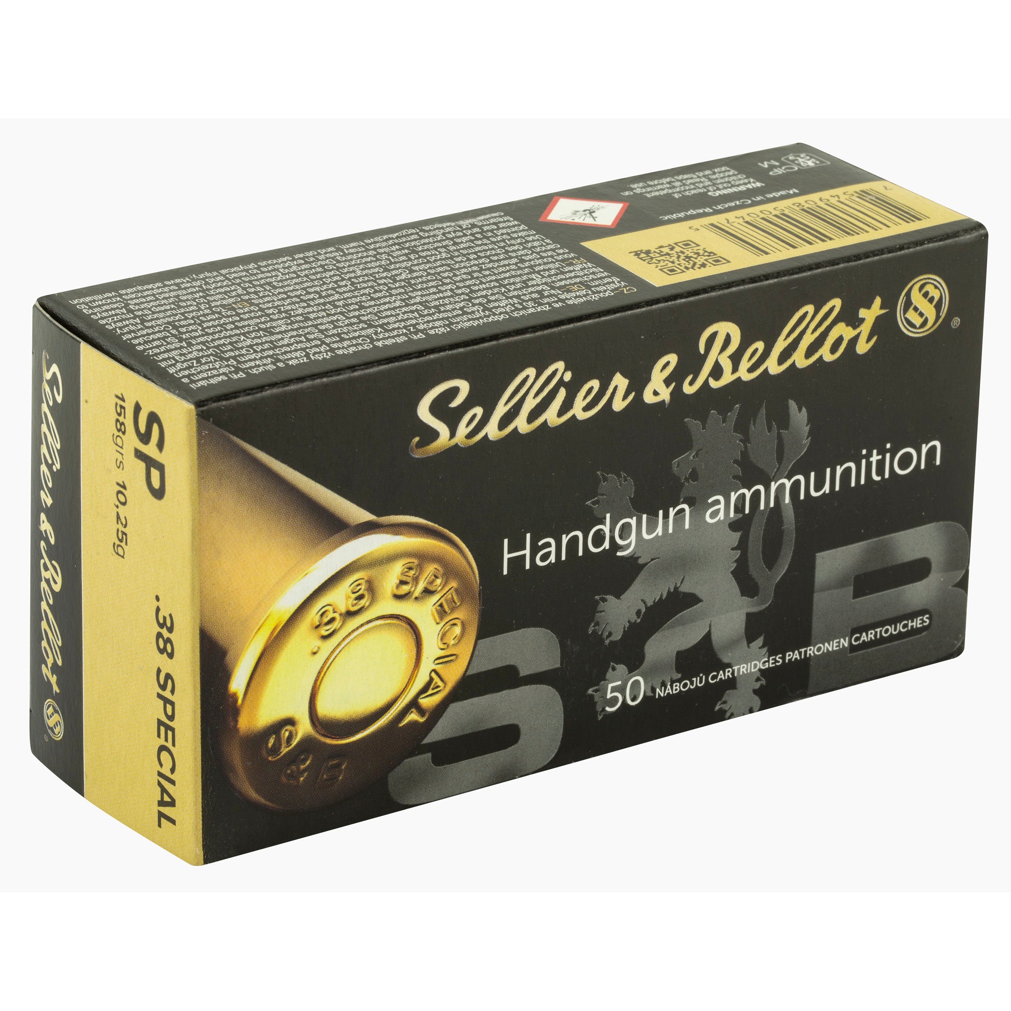 Sellier & Bellot 38 Special 158 Grain Soft Point Ammunition (SB38C)