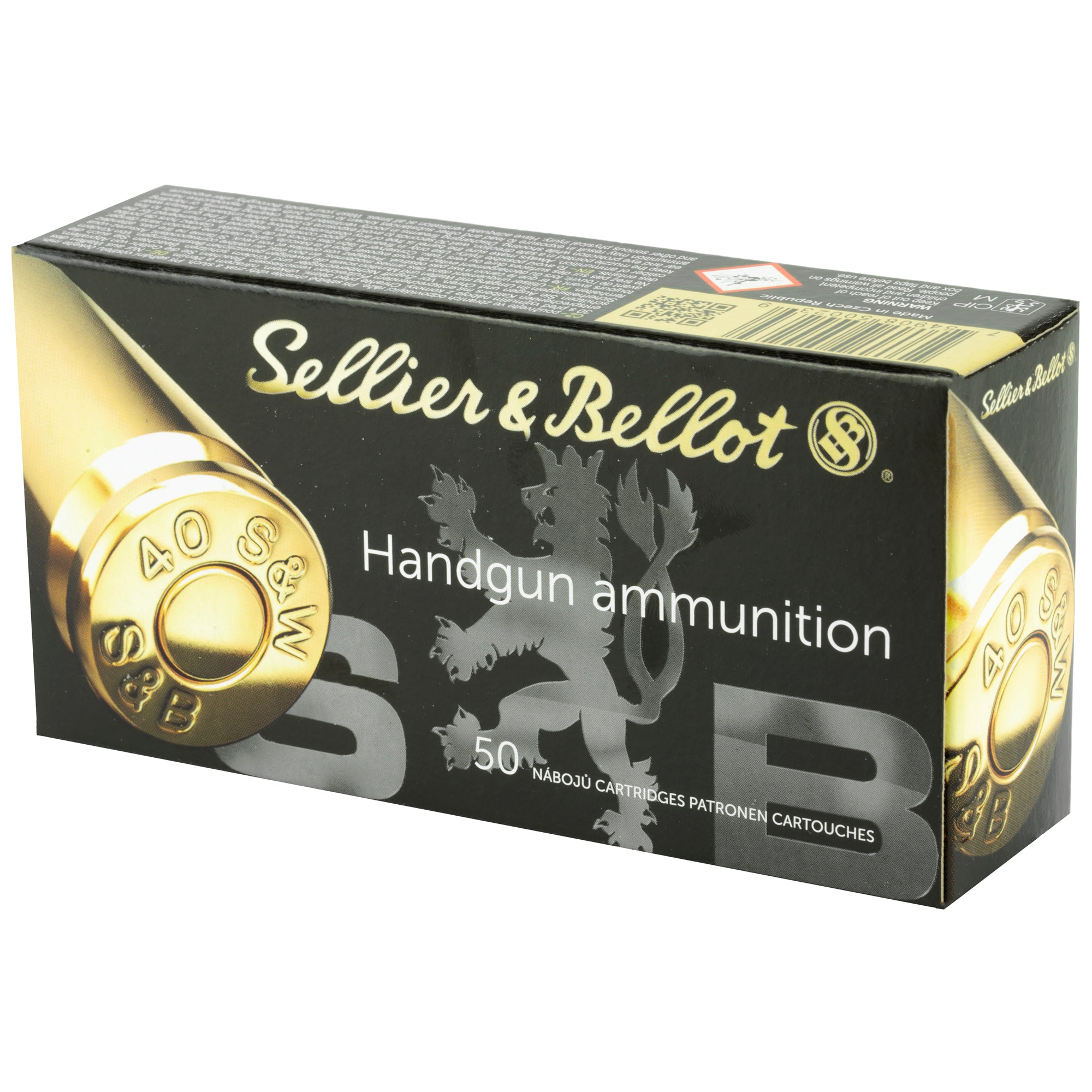 Sellier & Bellot 40 S&W 180 Grain Full Metal Jacket Pistol Ammunition (50 Rounds / Box, 1000 Rounds / Case)
