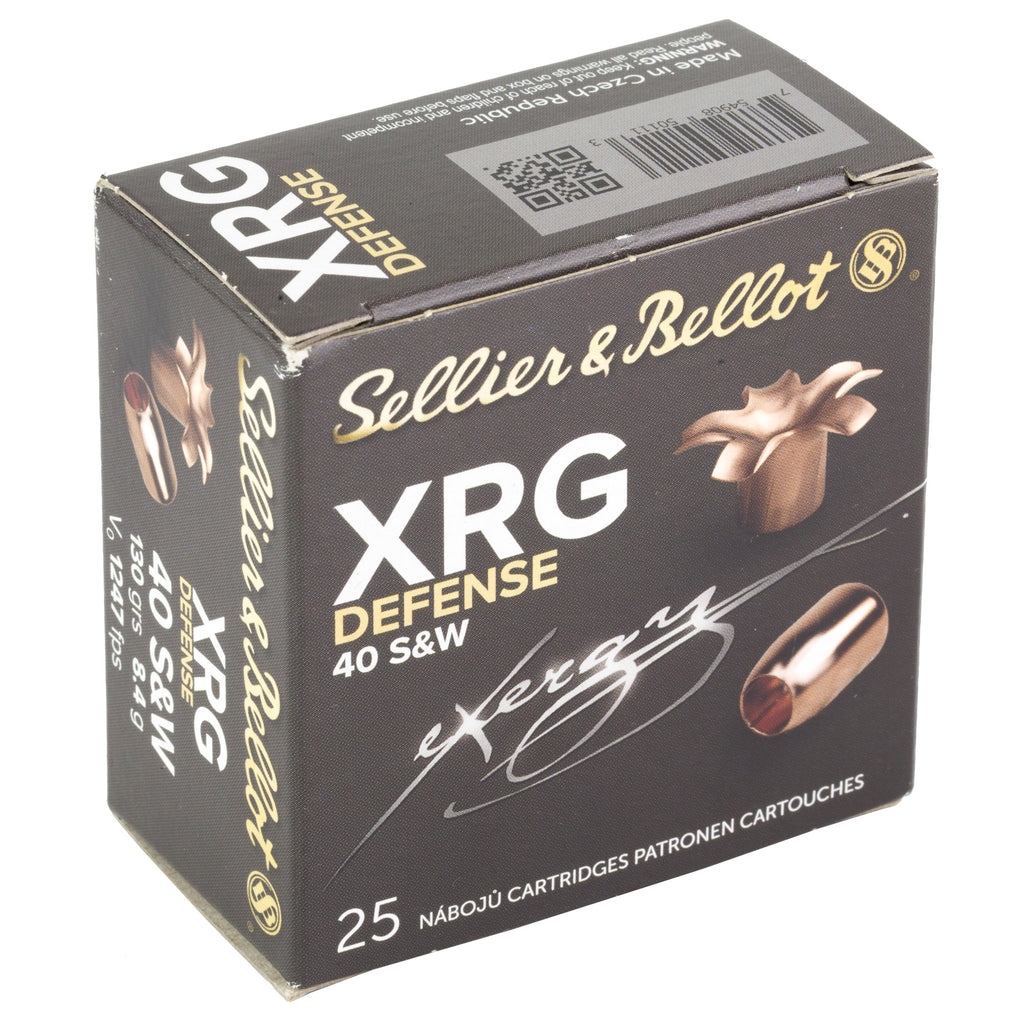 Sellier & Bellot SB40XA 130-Grain 40 S&W Hollow Point Pistol Ammunition, 25 Rounds per Box
