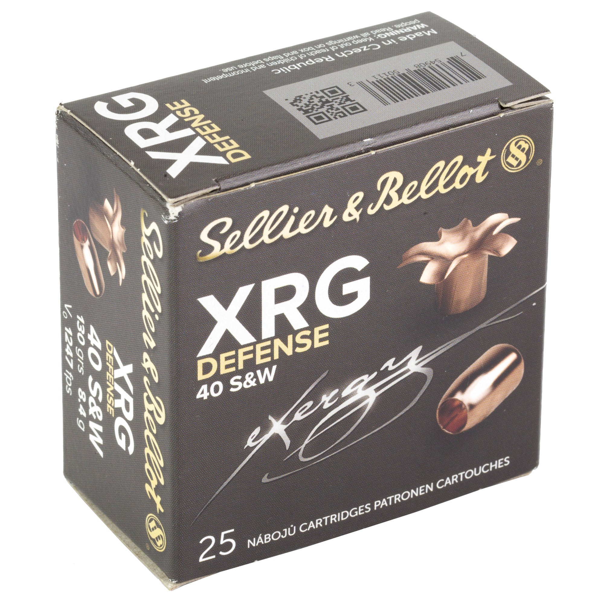 Sellier & Bellot SB40XA 130-Grain 40 S&W Hollow Point Pistol Ammunition, 25 Rounds per Box