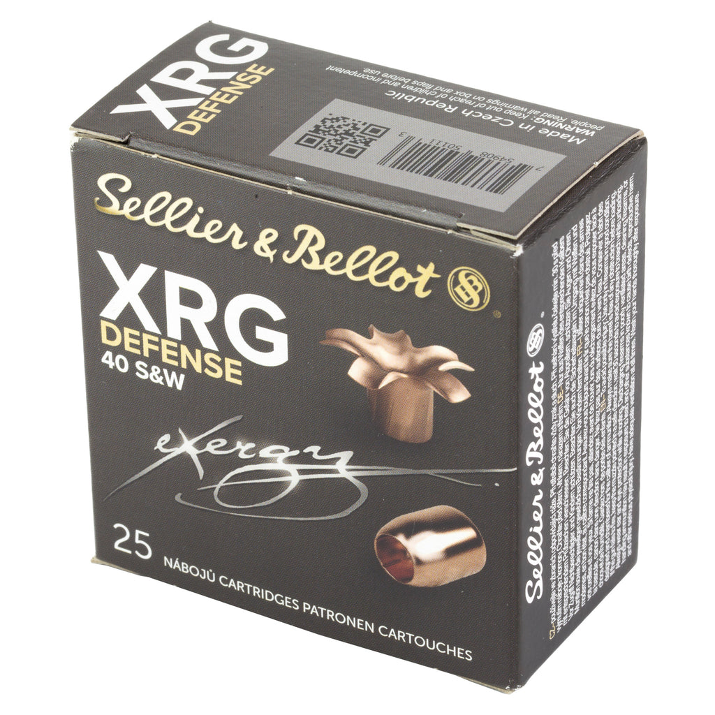 Sellier & Bellot SB40XA 130-Grain 40 S&W Hollow Point Pistol Ammunition, 25 Rounds per Box