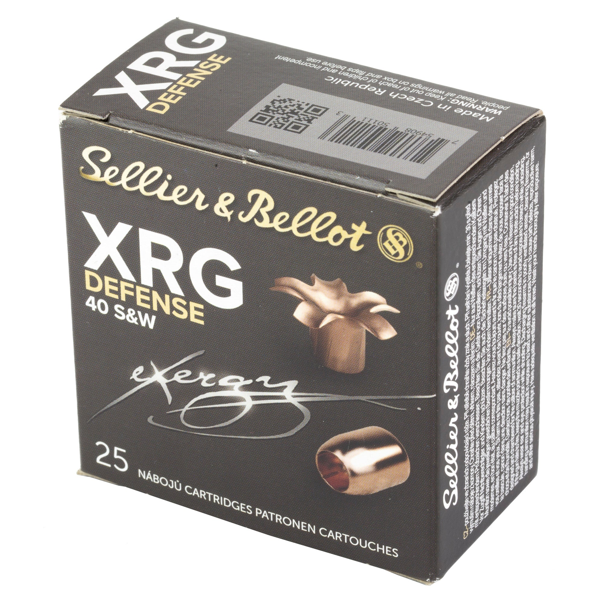 Sellier & Bellot SB40XA 130-Grain 40 S&W Hollow Point Pistol Ammunition, 25 Rounds per Box
