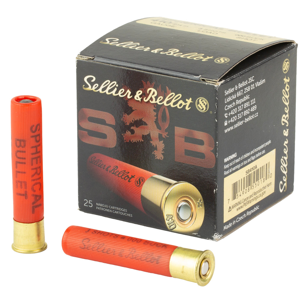 Sellier & Bellot S&B 410 Bore 2.5 Buckshot Shotshells, 000 Buck, 25 Rounds per Box