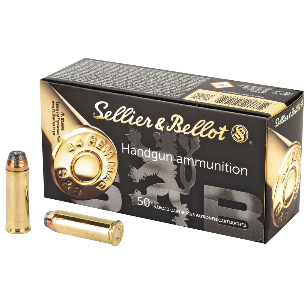 Sellier & Bellot S&B 44 Remington Magnum 240 Grain Semi-Jacketed Hollow Point Ammo, 50 Rounds per Box