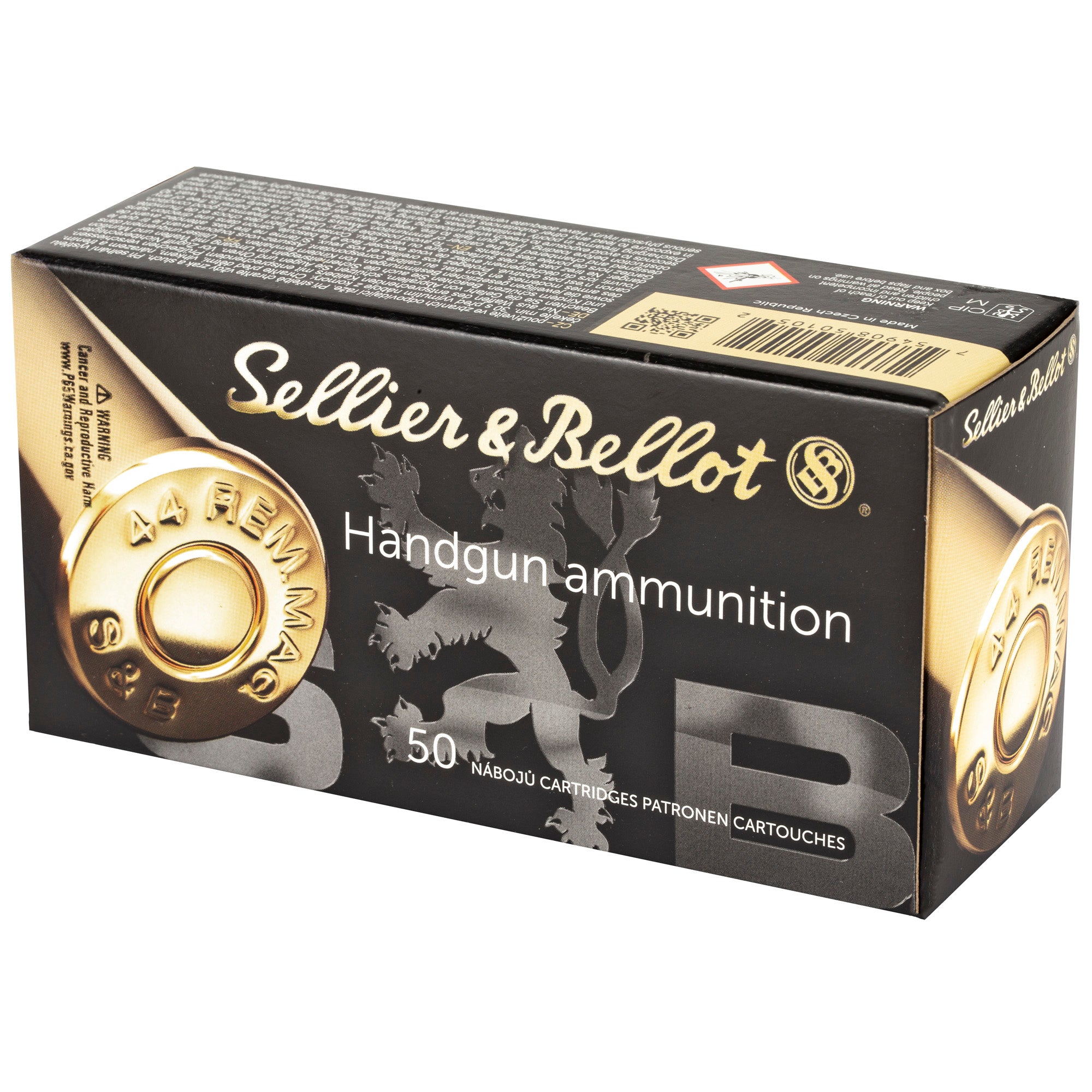 Sellier & Bellot S&B 44 Remington Magnum 240 Grain Semi-Jacketed Hollow Point Ammo, 50 Rounds per Box