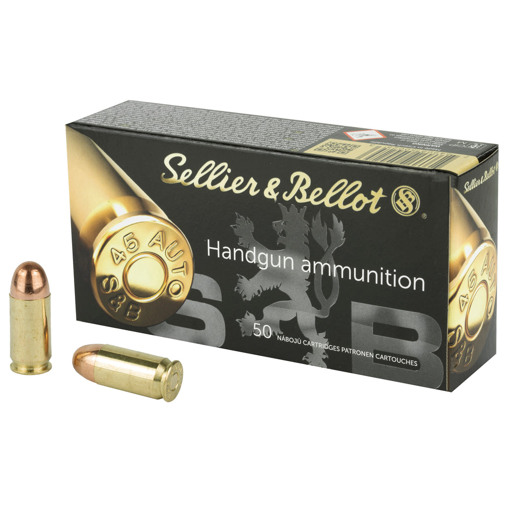 Sellier & Bellot 45 ACP Full Metal Jacket Ammunition - 230 Grain, 50 Rounds