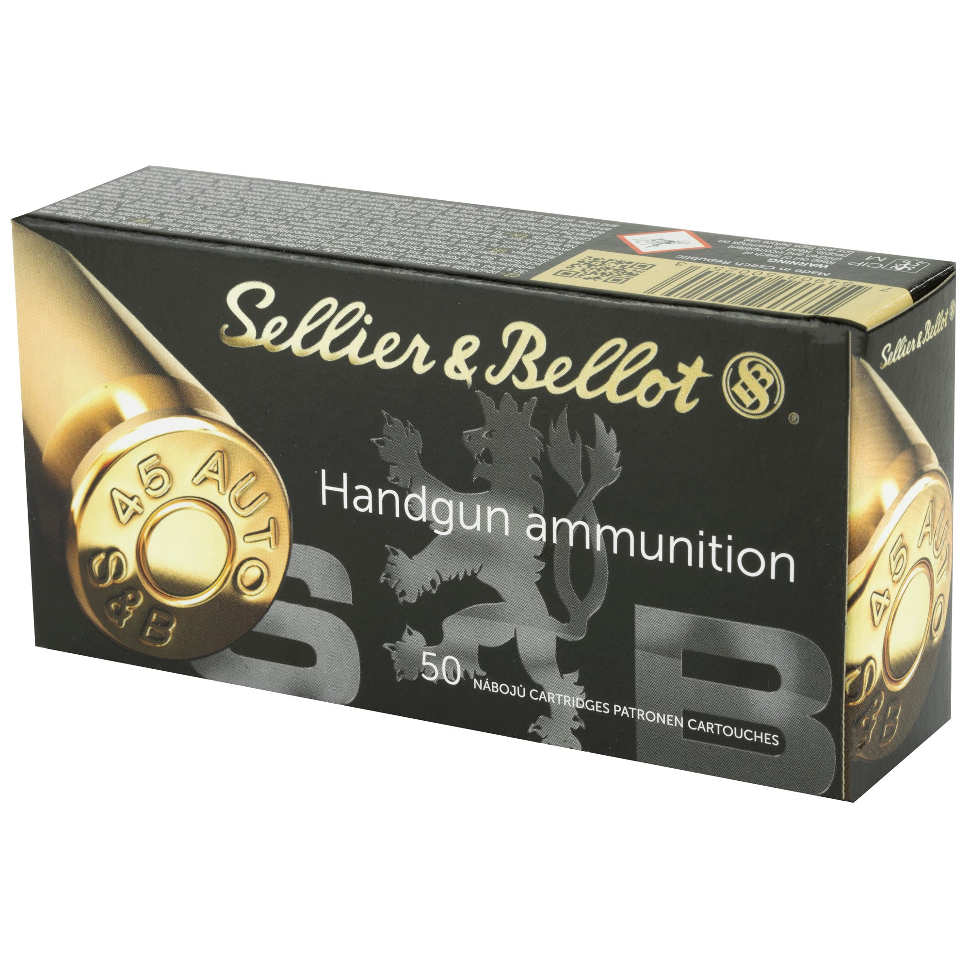 Sellier & Bellot 45 ACP Full Metal Jacket Ammunition - 230 Grain, 50 Rounds