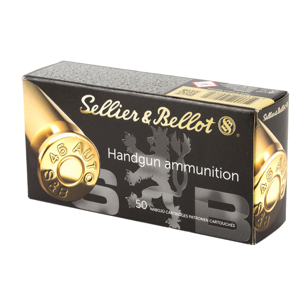 Sellier & Bellot 45 ACP 230 Grain Jacketed Hollow Point Ammunition – 50 Rounds per Box