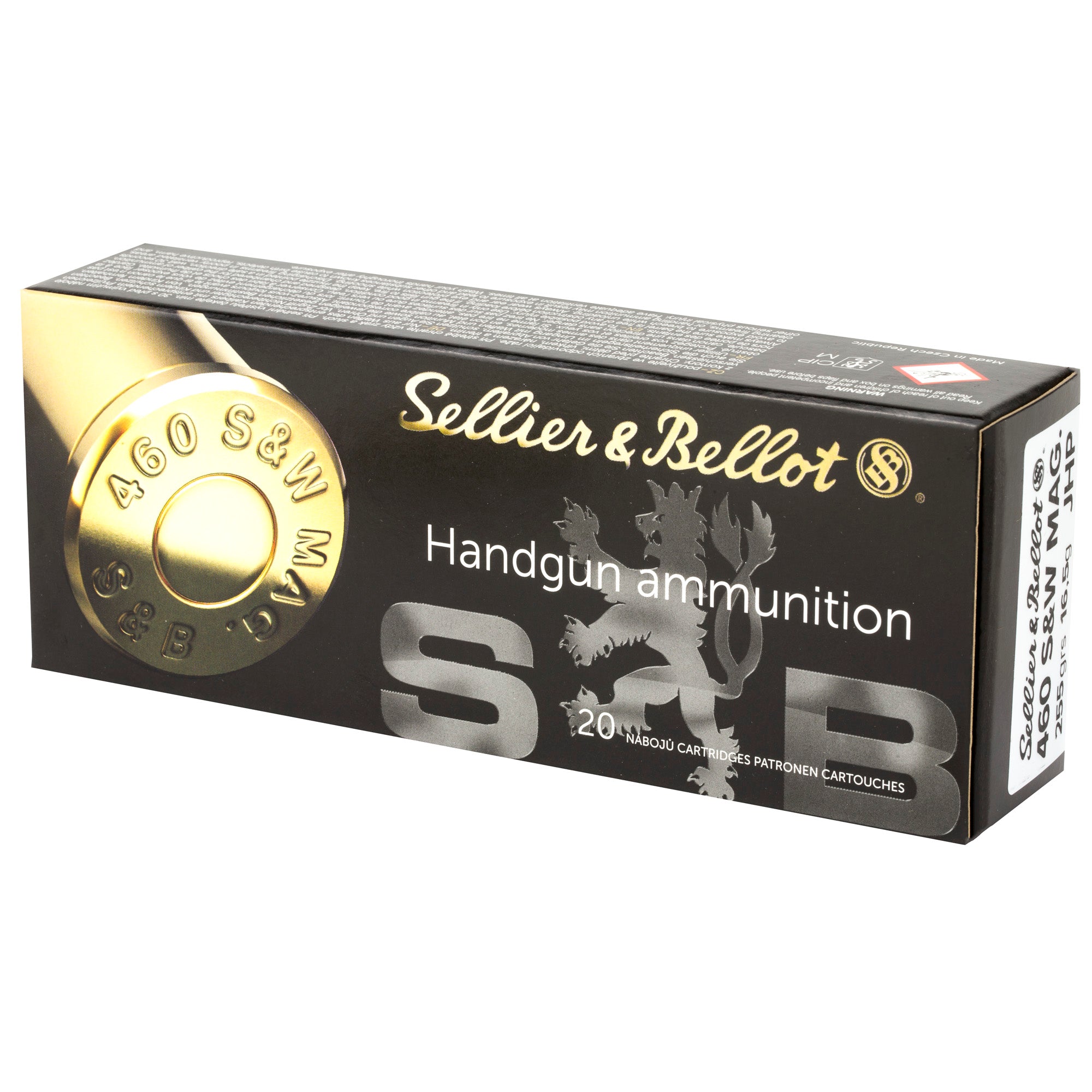 Sellier & Bellot 460 S&W Hollow Point Ammunition, 255 Grain, 20 Rounds per Box
