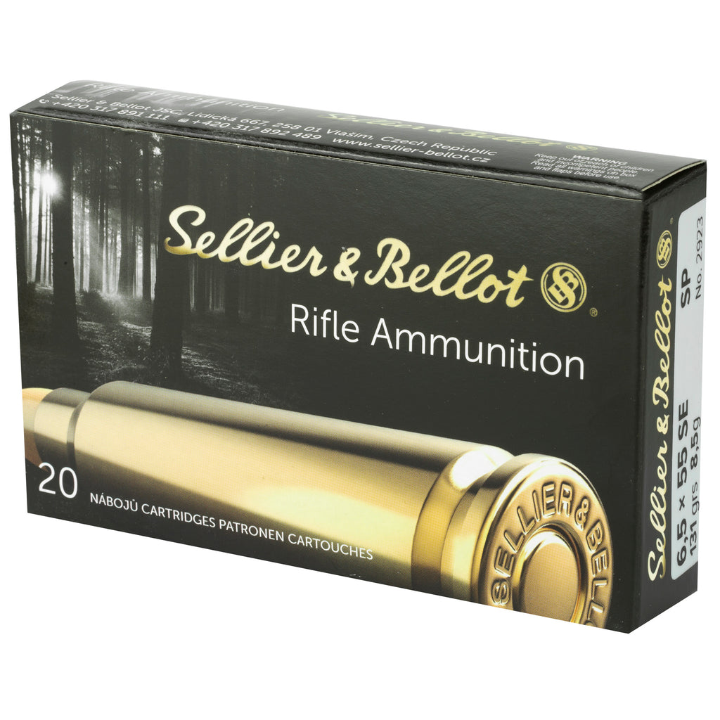 Sellier & Bellot 6.5x55 Swedish Rifle Ammunition 131 Grain Soft Point - 20 Rounds per Box