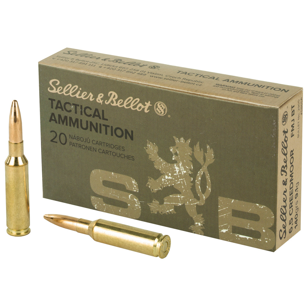 Sellier & Bellot 6.5 Creedmoor Rifle Ammunition - 140 Grain Full Metal Jacket, 20 Rounds per Box
