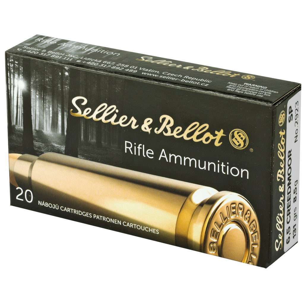 Sellier & Bellot 6.5 Creedmoor Soft Point Rifle Ammunition – 131 Grain, 20 Rounds per Box