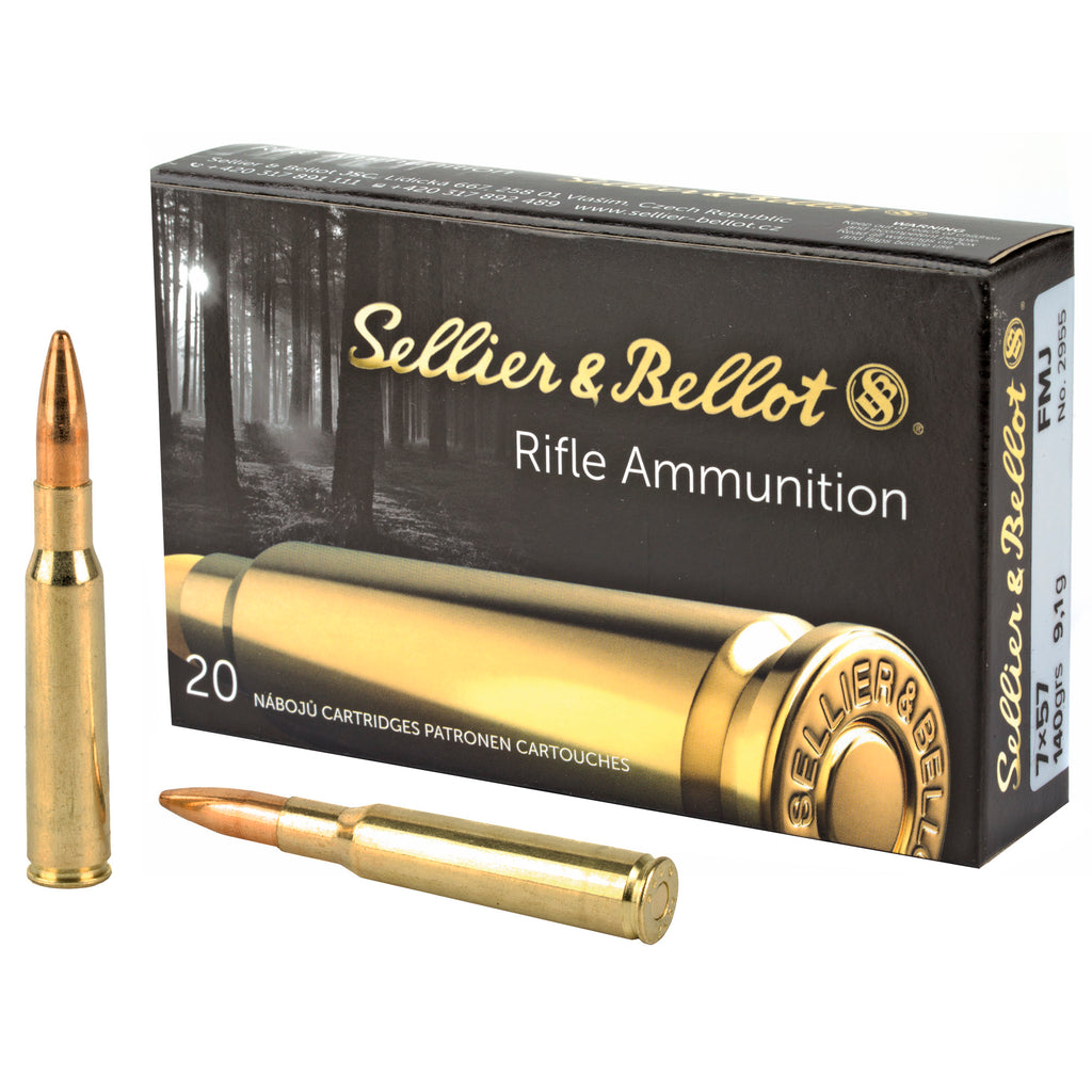 Sellier & Bellot 7x57mm Rifle Ammunition 140 Grain FMJ – 20 Rds per Box, 400 per Case