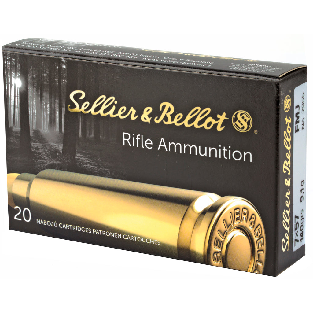Sellier & Bellot 7x57mm Rifle Ammunition 140 Grain FMJ – 20 Rds per Box, 400 per Case