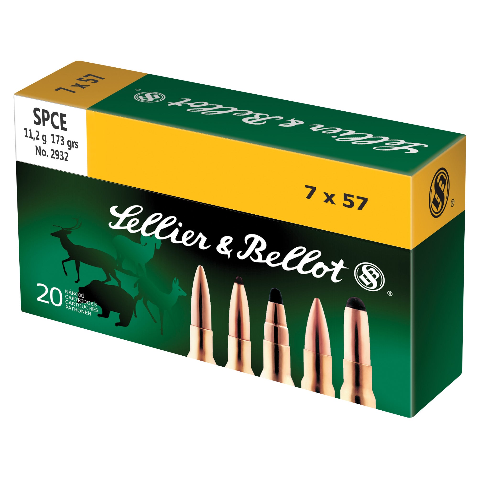 Sellier & Bellot 7x57mm Rifle Ammunition 173-Grain Soft Point Cutting Edge (20 Rounds per Box)