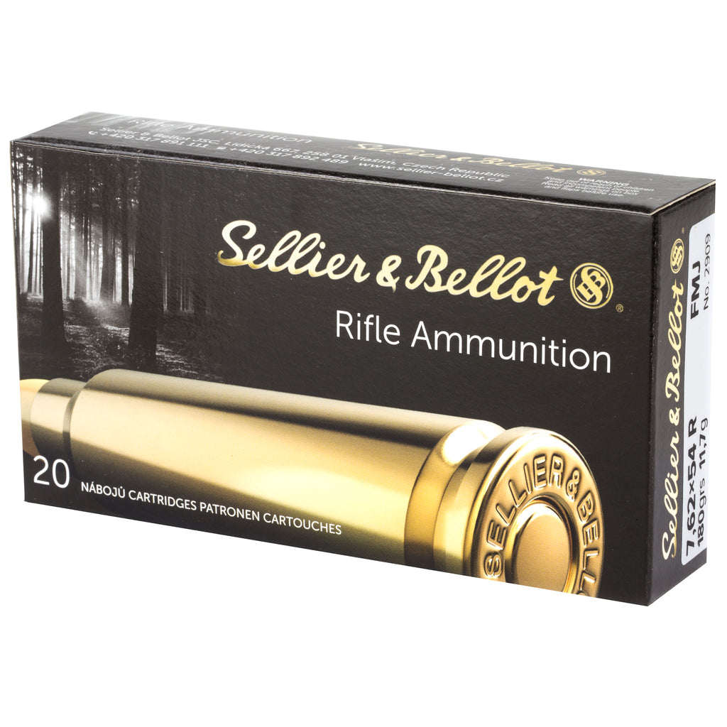 Sellier & Bellot 7.62x54R 180-Grain Full Metal Jacket Rifle Ammunition (20 Rounds per Box)