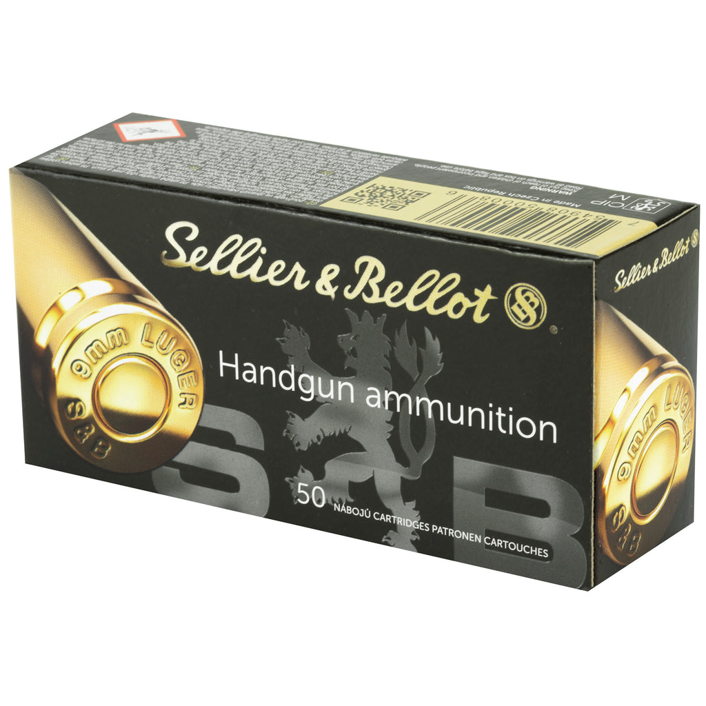 Sellier & Bellot 9mm 115-Grain Full Metal Jacket Ammunition - 50 Rounds Per Box
