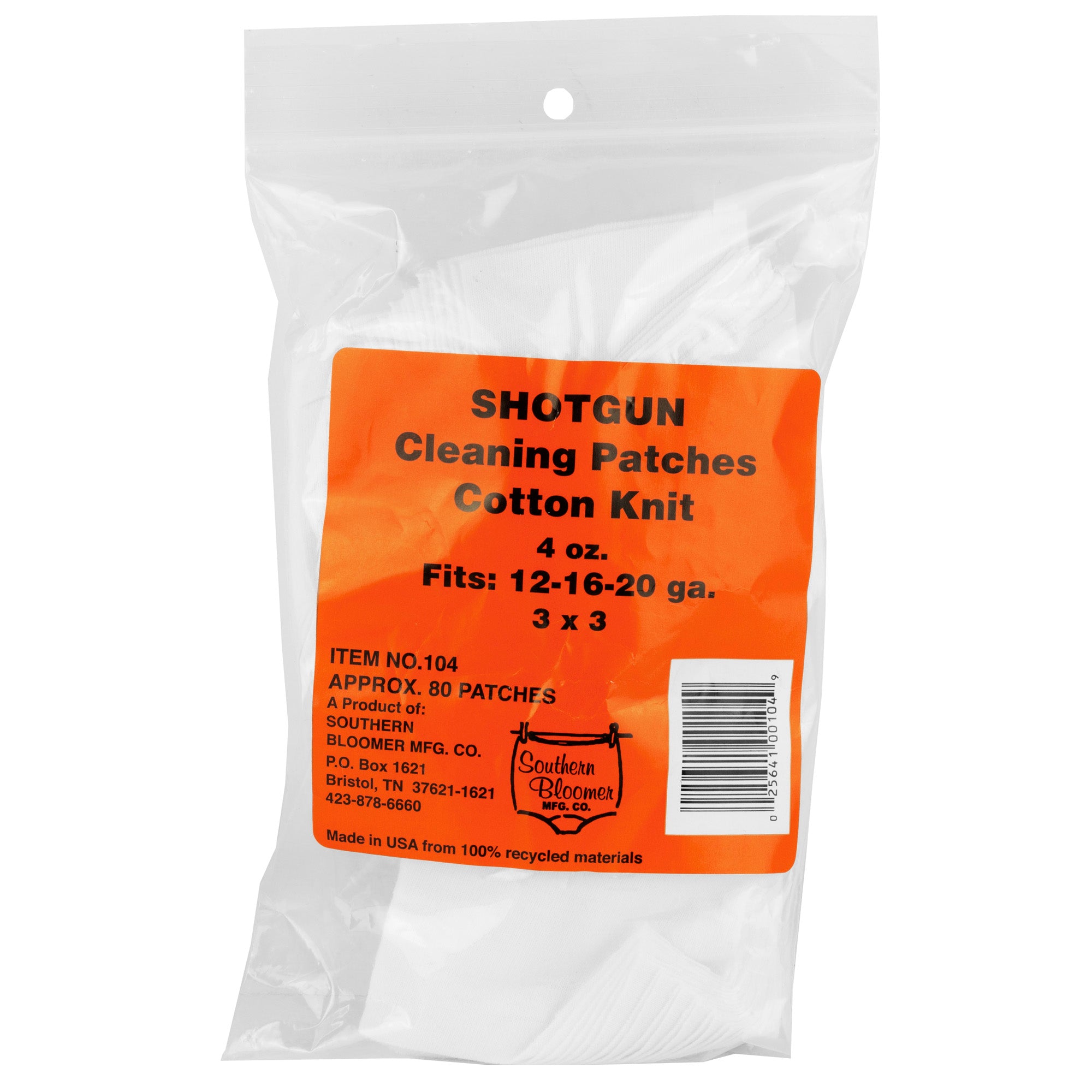 Southern Bloomer Cotton Cleaning Patches - Model #104, 80 Pack