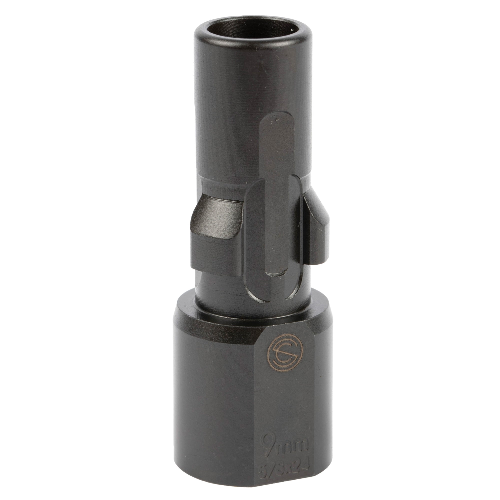 SilencerCo 3-Lug Muzzle Device for 9mm with 1/2x28 Thread - Black