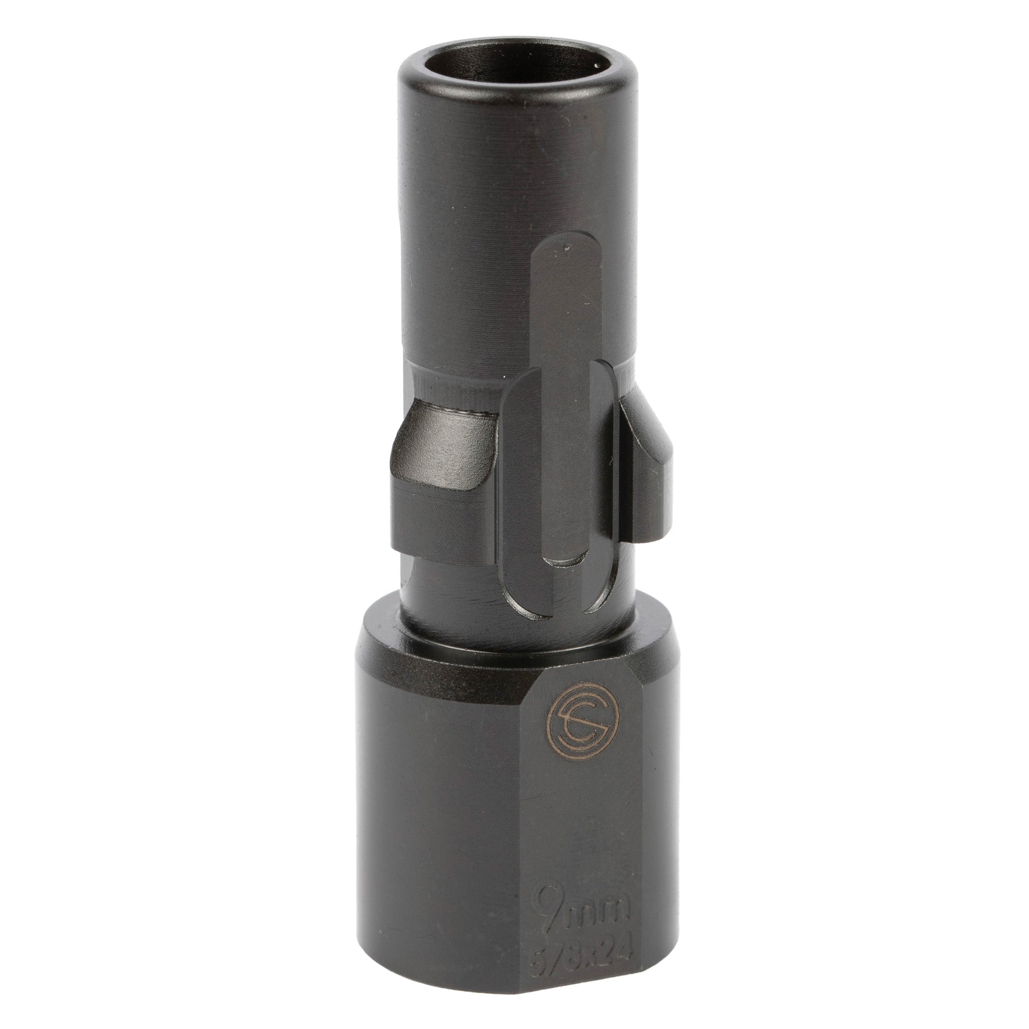 SilencerCo 3-Lug Muzzle Device for 9mm - Model 5/8x24 Black Adapter