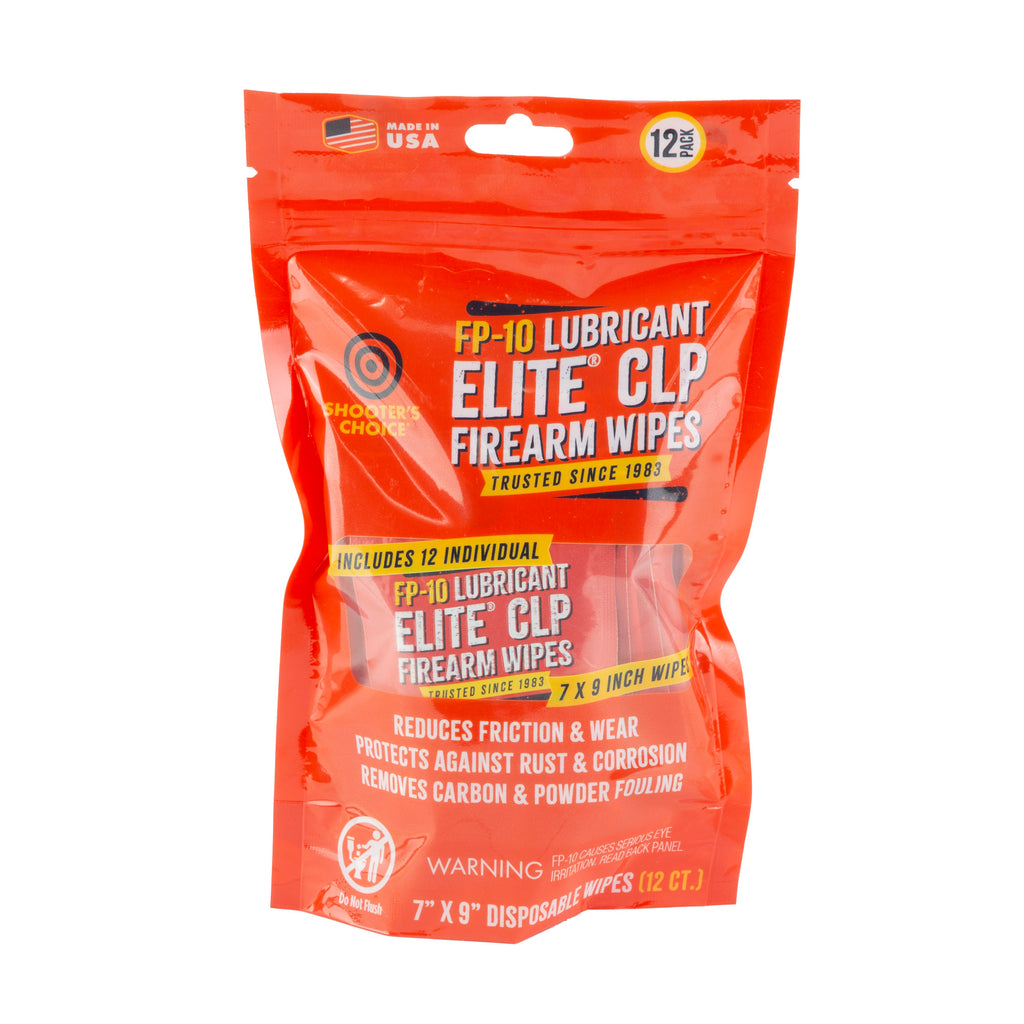 Shooter's Choice FP-10 Wipes 12-Pack – Convenient Firearm Cleaning and Lubrication Solution