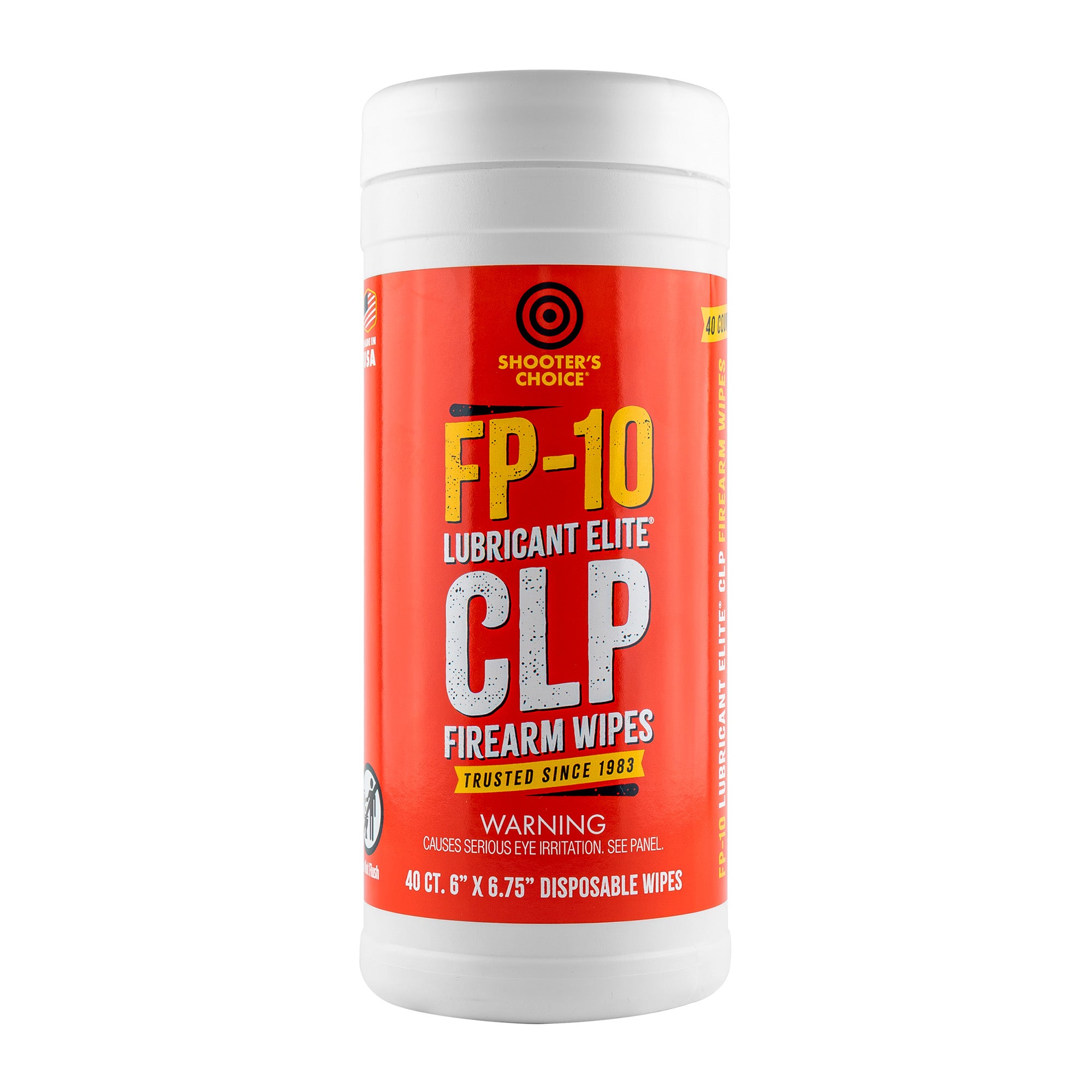 Shooter's Choice SHF-40C-FP10 CLP Wipes – 40 Count for Gun Maintenance and Cleaning
