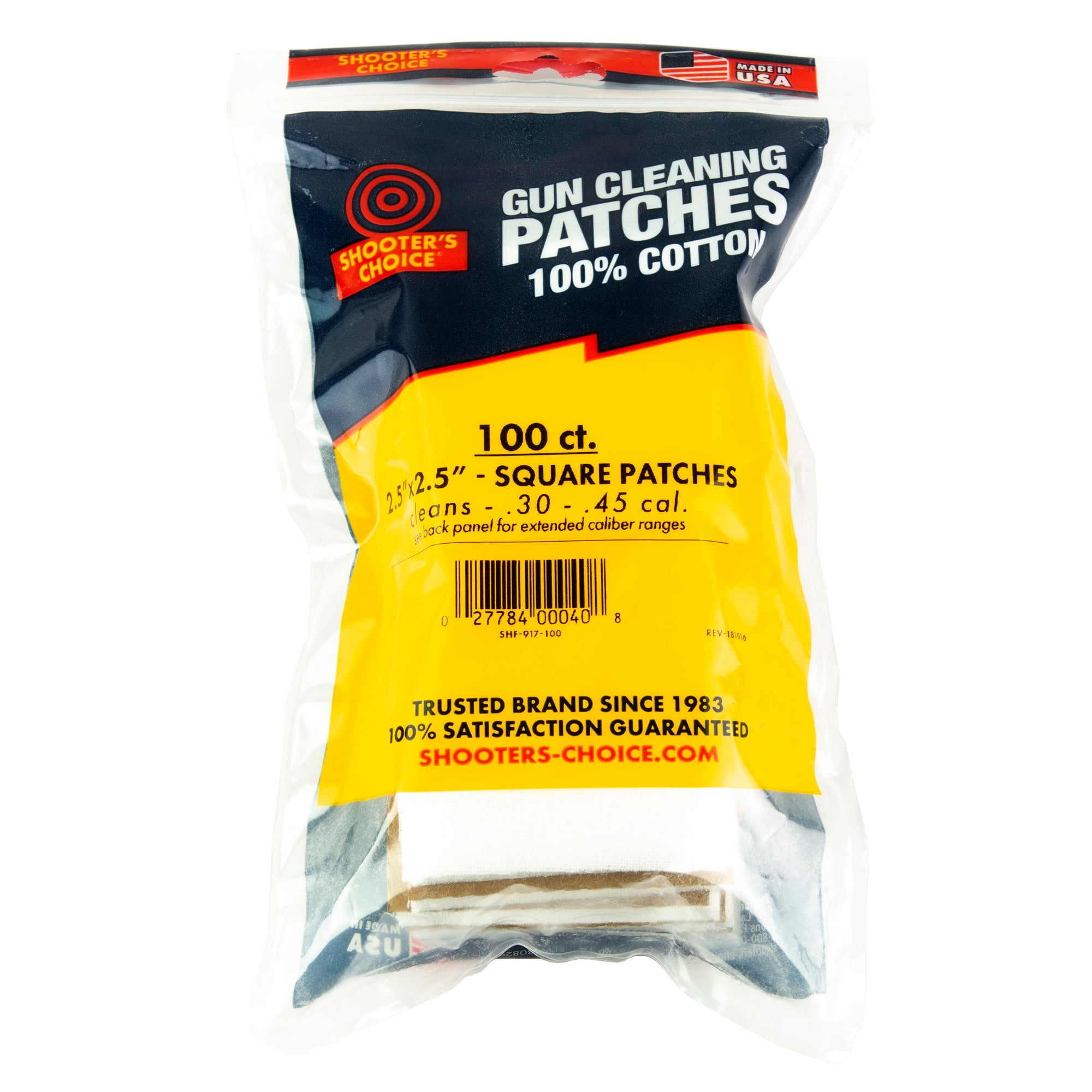 Shooter's Choice 2.5-Inch Cotton Gun Cleaning Patches (100-Pack)