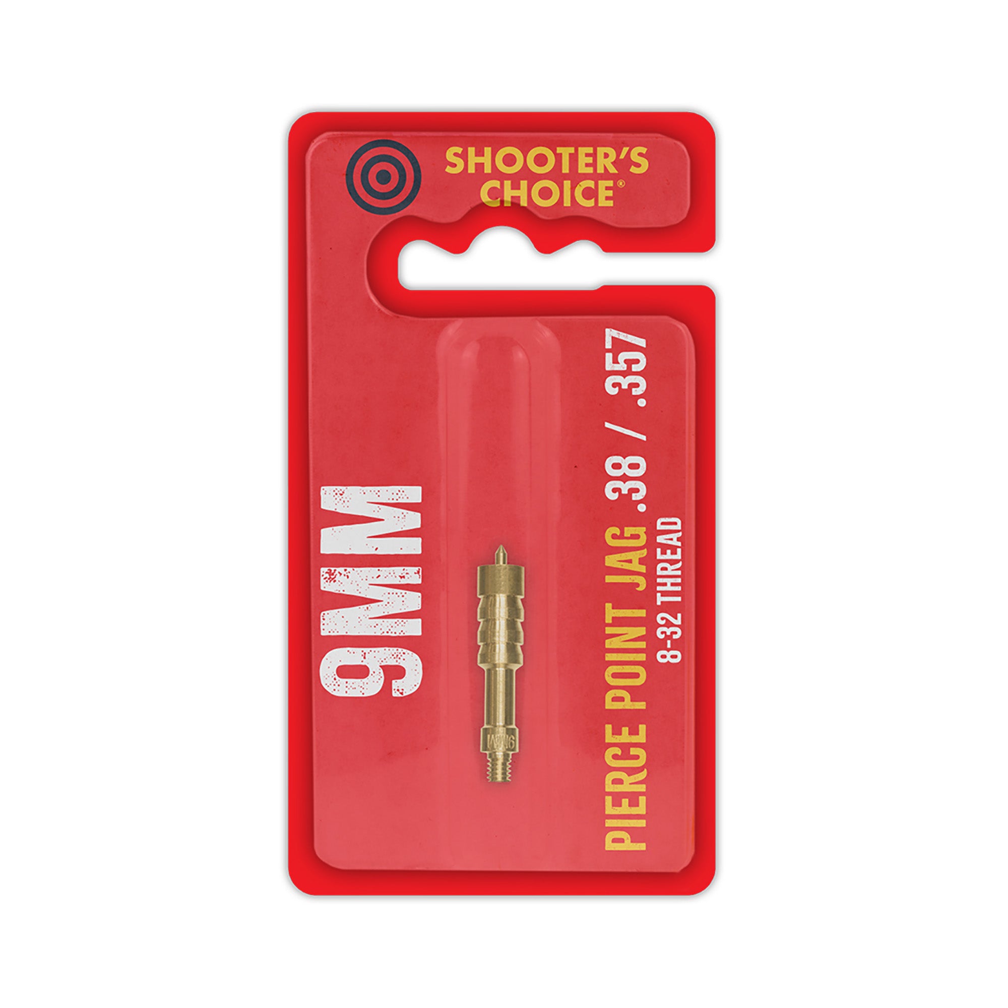 Shooter's Choice 9mm Pierce Point Jag - Solid Brass Caliber Specific Cleaning Tool