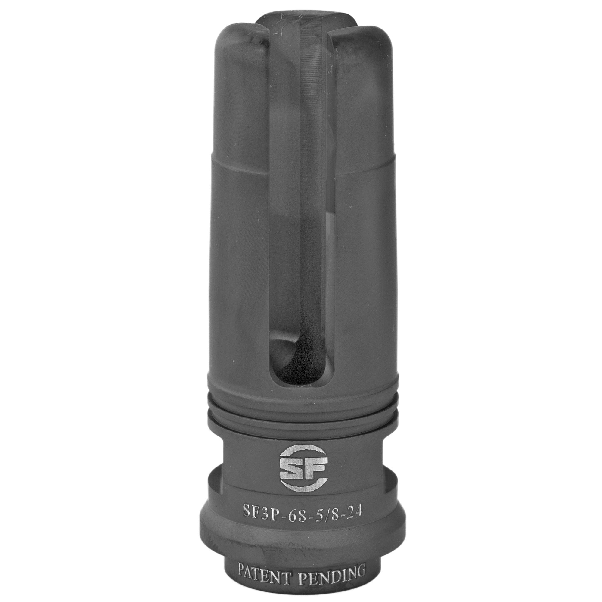 SureFire SOCOM 3 Prong Flash Hider for 6.8 SPC - Black, Part Number SF3P-68-5/8-24