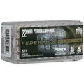 Federal 22 Magnum Personal Defense Punch JHP Ammunition - 45 Grain, Nickel-Plated Brass Casings, 50 Rounds Per Box