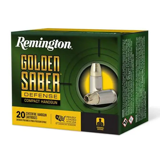 Remington Ammunition .357 Magnum Golden Saber Defense 125-Grain Brass Jacket Hollow Point, 20 Rounds per Box