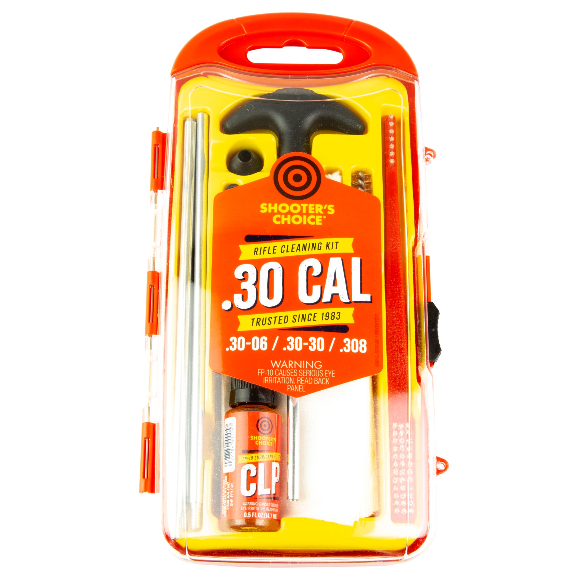 Shooter's Choice .30 Caliber Rifle Cleaning Kit - Includes Brass Components, Brush, Mop, Jag, Patches, and Lubricant